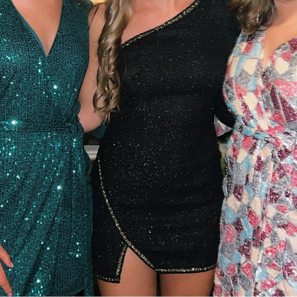 Zara Black and Gold Cocktail Dress